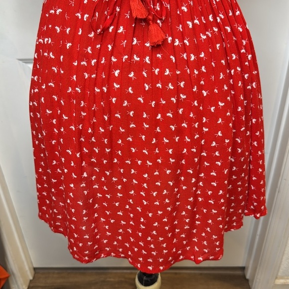 Faithfull the Brand Size 2 Jardim Red White Off the Shoulder Lightweight Dress - Picture 6 of 13